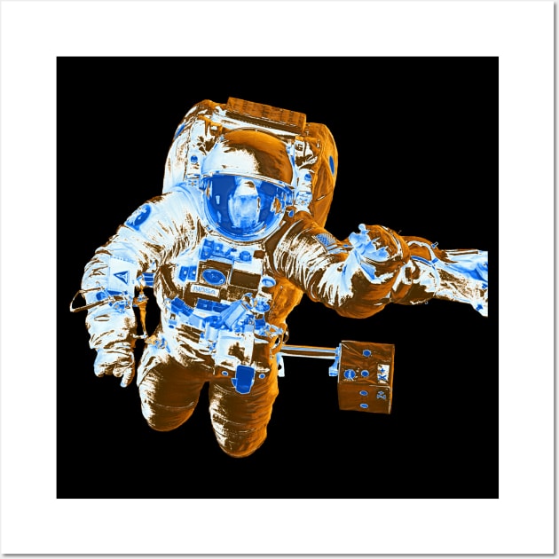 NASA Astronaut in Gold, White and Blue Colors Wall Art by The Black Panther